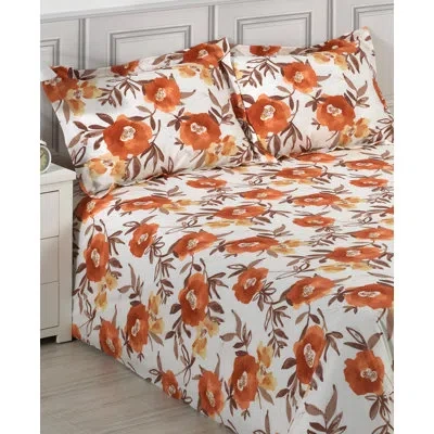 Belle Epoque Orange Standard Cotton Quilt
