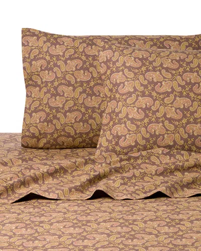 Belle Epoque Paisley Flannel Brown Sheet Set