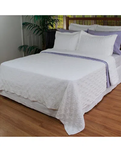 Belle Epoque Pelham Jacquard Woven Coverlet In White