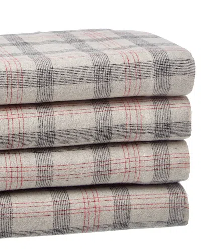 Belle Epoque Plaid Flannel Grey Red Sheet Set