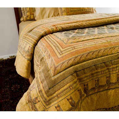 Belle Epoque Roma Jacquard Comforter Set In Yellow