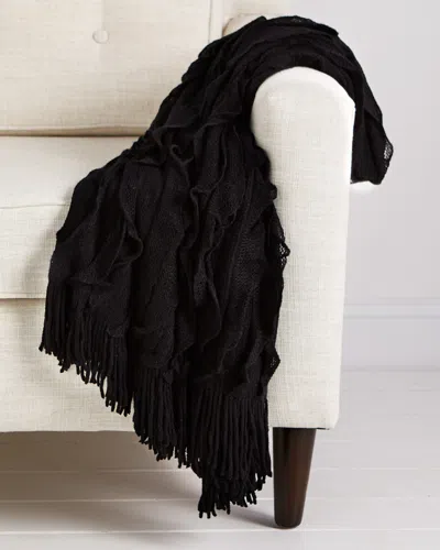 Belle Epoque Ruffle Black Throw