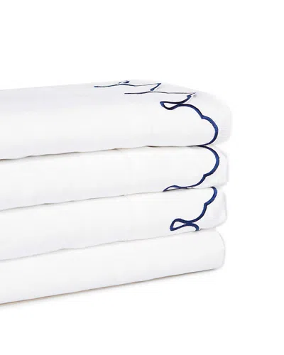 Belle Epoque Scallop Sheet Set In White