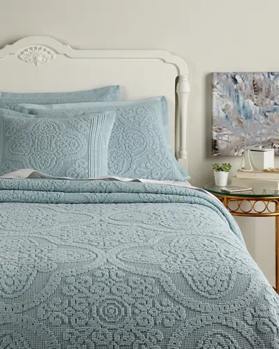 Belle Epoque Semi-sheer Chenille Coverlet Collection In Blue