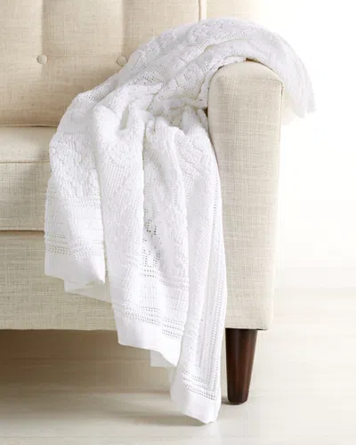 Belle Epoque Semi-sheer Chenille White Throw