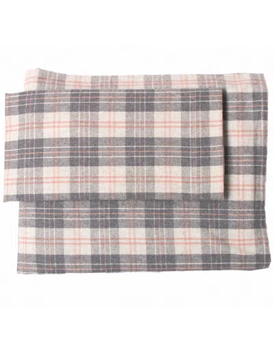 Belle Epoque Solid Flannel Grey Rose Sheet Set In Multi