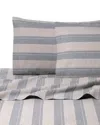 Belle Epoque Stripe Flannel Grey & Tan Sheet Set