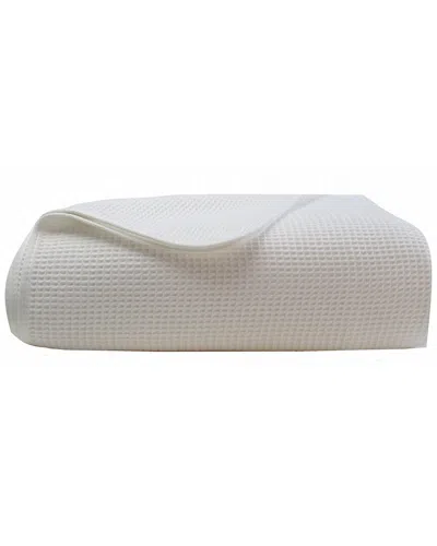 Belle Epoque Waffle Weave Blanket In White