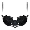 Belle-et-bonbon Women's Bisoux Leatherette Black Rose Bra In Black