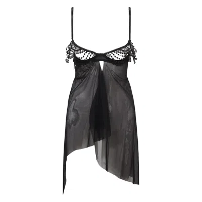 Belle-et-bonbon Women's Black Bisoux Bra Babydoll Add Matching Knickers To Make A Beautiful