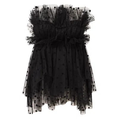 Belle-et-bonbon Women's Black Dakota Dotty Tulle Mini Dress