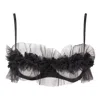 Belle-et-bonbon Women's Black Dakota Ouvert Ruffle Bralette In Black