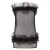 Belle-et-bonbon Women's Black Dakota Tube Ruffle  Mesh Dress In Black