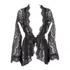 Belle-et-bonbon Women's Black Eva Noir Kimono Backless Lace Kimono In Black