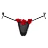 Belle-et-bonbon Women's Black / Red New Valentines Special Fifi Cherry Red Petal Thong In Black/red