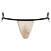 Belle-et-bonbon Women's Black Serafina Beaded Thong In Black