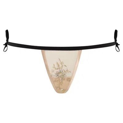 Belle-et-bonbon Women's Black Serafina Beaded Thong