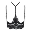 Belle-et-bonbon Women's Black Venica Ouvert Longline Bra In Black