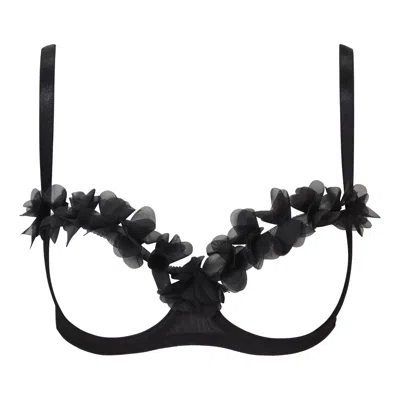 Belle-et-bonbon Women's Fifi Black Petal Bralette