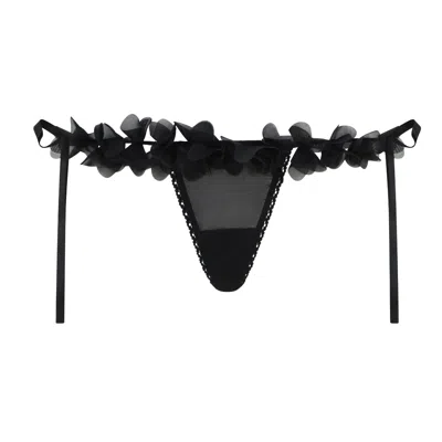Belle-et-bonbon Women's Fifi Black Petal Thong