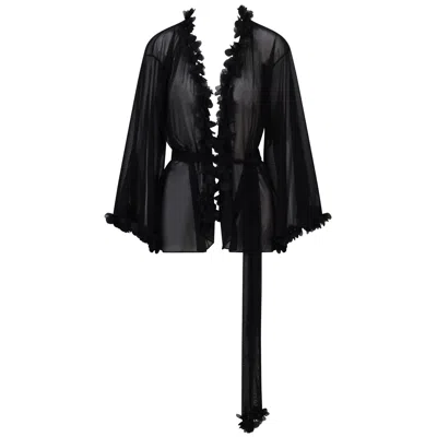 Belle-et-bonbon Women's Fifi  New Edition Backless Black Short Petal Kimono