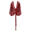 Belle-et-bonbon Women's Fifi New Edition Backless Red Short Petal Kimono In Red