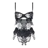 Belle-et-bonbon Women's Limited Edition Sparkling  Crystal Black Bisoux Body Add The Matching Knickers To Make A Bea In Black