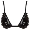 Belle-et-bonbon Women's Naomi Black Sequinned Bikini Bra Top In Black