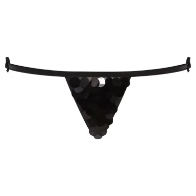 Belle-et-bonbon Women's Naomi Black Sequinned Thong