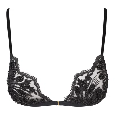 Belle-et-bonbon Women's Onyx Black Beaded Bralette