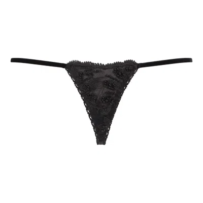 Belle-et-bonbon Women's Onyx Black Beaded Thong