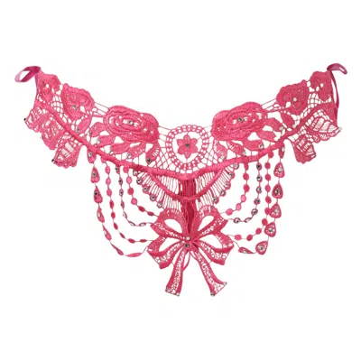 Belle-et-bonbon Women's Pink / Purple Limited Edition Sparkling Crystal Pink Bisoux French Knicker In Pink/purple