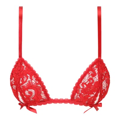 Belle-et-bonbon Women's Red Valentina Bright Cherry Lace Bralette Valentine Special