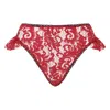 Belle-et-bonbon Women's Red Valentina Dark Cherry Valentines Special Lace Thong In Red