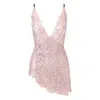 Belle-et-bonbon Women's Rose Gold Valentina Powder Pink  Summer Lace Wrap Dress With Sheer Chiffon Slip Included In Rose Gold