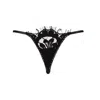 Belle-et-bonbon Women's Valentines Black Lace  Super Soft Eyelash-lace Thong Gift Wrapped In Black