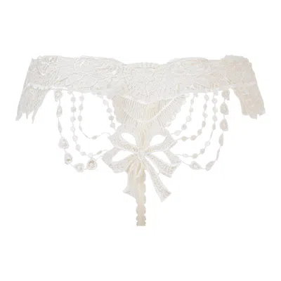 Belle-et-bonbon Women's White Limited Edition Sparkling Crystal Ivory Bisoux Bridal French Knicker
