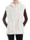 Belle Fare By Ming Yang Women's Faux Mink Hooded Faux Fur Vest In White