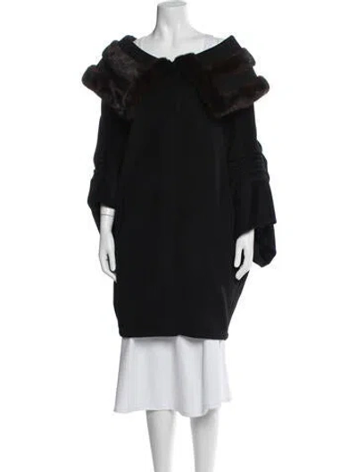 Pre-owned Belle Fare Cashmere Fur Coat In Black