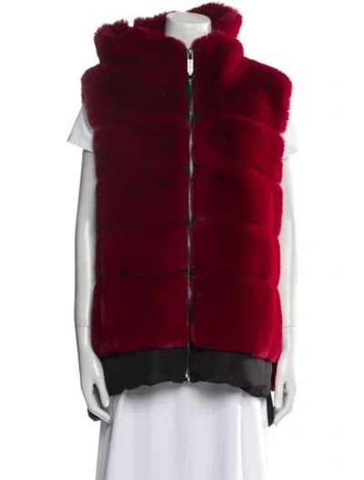 Pre-owned Belle Fare Colorblock Pattern Coat In Red