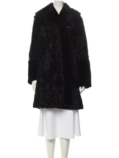 Pre-owned Belle Fare Faux Fur Coat In Black