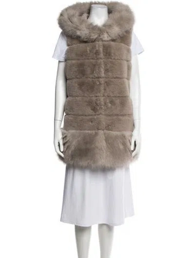 Pre-owned Belle Fare Faux Fur Coat W/ Tags In Neutrals