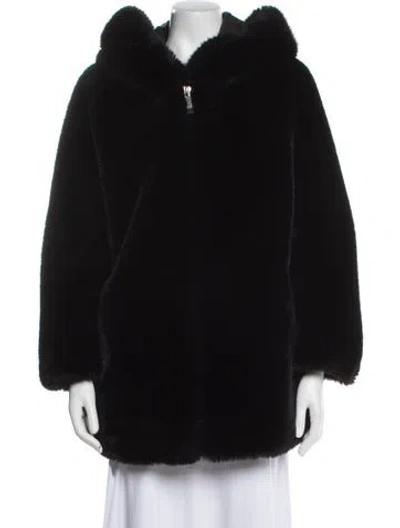 Pre-owned Belle Fare Faux Fur Jacket In Black