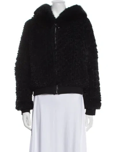 Pre-owned Belle Fare Faux Fur Jacket In Black
