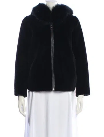 Pre-owned Belle Fare Faux Fur Jacket In Black