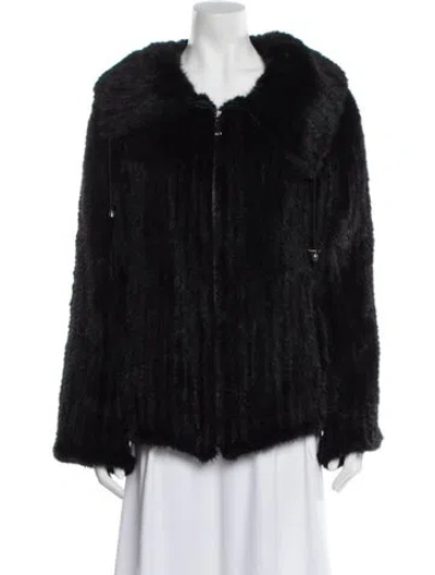 Pre-owned Belle Fare Faux Fur Jacket In Black