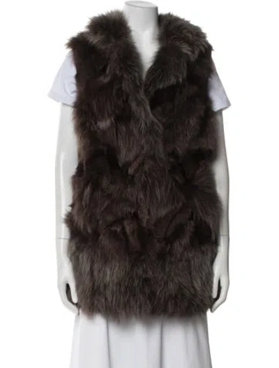 Pre-owned Belle Fare Fox Vest In Brown