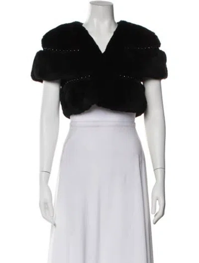 Pre-owned Belle Fare Fur Bolero In Black