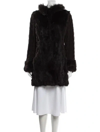 Pre-owned Belle Fare Fur Coat In Black
