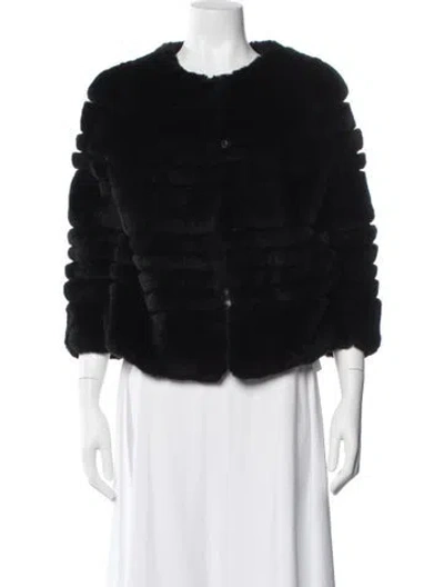Pre-owned Belle Fare Fur Faux Fur Jacket In Black